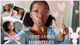 Cute Curly Hairstyles For A Week 💞 [upl. by Joella]