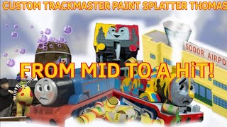 From Mid to a HiT  Custom Trackmaster Paint Splatter Thomas made from a Slippy Sodor Thomas [upl. by Neirda704]