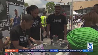 Hundreds gather to celebrate at Leimert Park Juneteenth Festival [upl. by Eniamart]