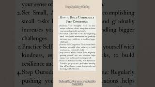 How to Build Unshakeable SelfConfidence shorts psychology psychologytips psychologysecrets [upl. by Cross]