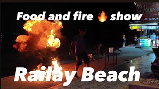 Fire 🔥 show and thai food at Railay Beach thaifood fireshow [upl. by Hcahsem]