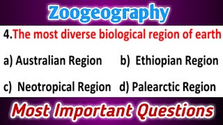 Zoogeography MCQs 1  Most Important Questions [upl. by Thor294]