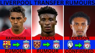 LIVERPOOL TRANSFER RUMOUR  LIVERPOOL TRANSFER NEWS  KUDUS  RAPHINHA TO LIVERPOOL  TRANSFER NEWS [upl. by Yekcaj]