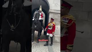 Corporal of Horse checks on duty mounted King’s Guard [upl. by Samson]