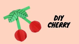 How to Make Paper Cherry  Diy Paper Cherry  Nursery Craft Ideas  Easy Kids Craft Ideas [upl. by Neelia]