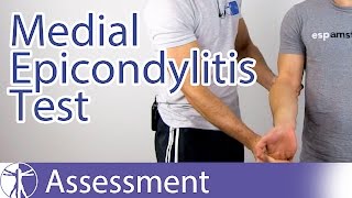 Medial Epicondylitis Test  quotGolfers Elbowquot [upl. by Nueormahc]