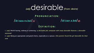 Desirable Meaning And Pronunciation  Audio Dictionary [upl. by Amelina994]