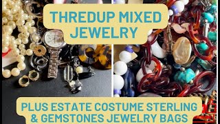 ThredUP 15 Piece Mixed Rescue Jewelry Box GA VS Estate Jewelry Sterling amp Costume Bags [upl. by Gilemette522]