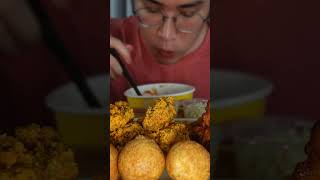 BHC CHICKEN MUKBANG ASMR  Bburinkle Crispy Chicken Rabokki Cheeseball  Coke [upl. by Avon486]