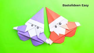 Basteln Mit Papier  Weihnachtsmann Falten  Bastelideen Easy [upl. by Steady]