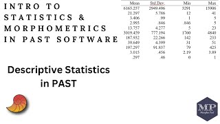 6 Descriptive Statistics in PAST Software [upl. by Nalra]