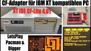 RP IDE CF Lite 401 💾 CompactFlashAdapter für IBM XT 🕹️ LetsPlay Pacman amp Digger 6 [upl. by Stearne]