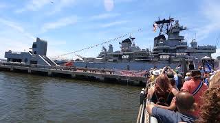 USS New Jersey Arriving at the Pier in Camden [upl. by Ovida]