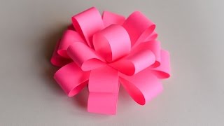 How to Make  Easy Paper Bow  Step by Step  Papierowa Kokarda [upl. by Salem]