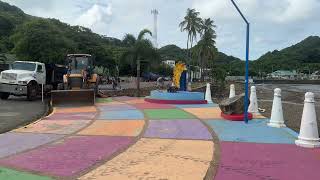 Renovation of the beachfront sidewalk from the restaurants to the port area [upl. by Oettam]