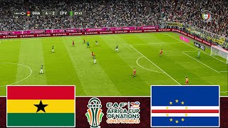 GHANA vs CAPE VERDE  Africa CUP 2024 01 12 Cot DIvoire Full Match DH  PES Gamwplay [upl. by Kerge]