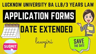 LU LLB Application FormLucknow University BA LLB 3 year Law Admission Date Extended 2024UGET 2024 [upl. by Lavena]