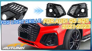 Autunikcom  Audi B9 Q5 SQ5 Fog Light Grille Replacement 20212023 fg272 [upl. by Aelak]