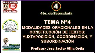 MODALIDADES ORACIONALES EN LA CONSTRUCCIÓN DE TEXTOS4TO [upl. by Coralie]