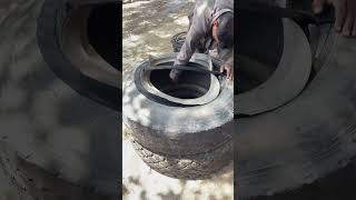 Man tyre cutting processskills shortvideos viralvideos [upl. by Leighton]