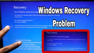 Recovery Your PCDevice Needs to be RepairedThe Application or Operating System Couldnt be Loaded [upl. by Bryna889]