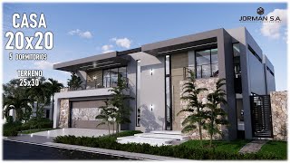 Modern House Design 20x20m 2 Storey  5 Bedrooms Family Home [upl. by Lias]