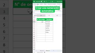 Crear una NUMERACIÓN automática en Excel  Función SI excel microsoftexcel excelavanzado [upl. by Anivlek357]