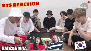 BTS 방탄소년단 REACTION TO RANZ AND NIANA CARPOOL VIDEO Thank You Next By Ariana Grande [upl. by Rotceh366]