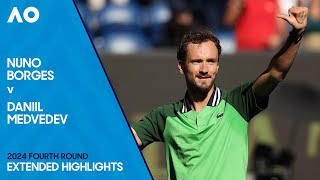 Nuno Borges v Daniil Medvedev Extended Highlights  Australian Open 2024 Fourth Round [upl. by Adihsar]