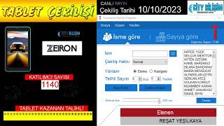 Zeiron Bilgisayar  10102023 Tablet Çekilişi Sonuçları [upl. by Jermyn]