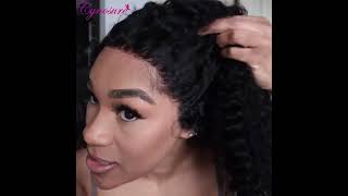 Hair Review by Youtubers 134 Curly Human Hair Wig 22 inch 220 Density ftCynosure Hair [upl. by Nilra]