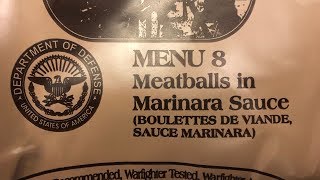 MRE Marinara Sauce with Meatballs Menu 8 2018 [upl. by Dare97]