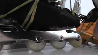 Save Mechanics 1 Toe tie method for Inline Hockey Goaltenders [upl. by Naharba]