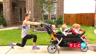 Turn Your Daily KiddieWalk Into A FullOn Workout  OutDaughtered [upl. by Eiddet]