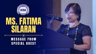 Message from our Special Guest  Ms Fatima Silaran  ICSA 21st Commencement Exercises [upl. by Frear]