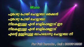 Poonkatte Poyi Chollamo Karaoke with Lyrics  Shyama [upl. by Anileba]