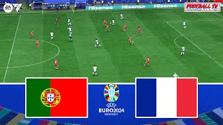 PORTUGAL vs FRANCE  UEFA EURO 2024  Full Match All Goals  FC 24 Gameplay [upl. by Nalrah500]