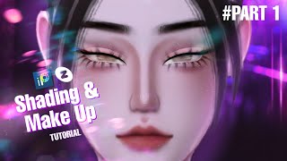 TUTORIAL retouch shading amp make up di Ibis Paint part 1  shade hidung [upl. by Nudd]