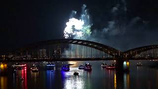 Kölner Lichter Lights of Cologne 2018  Blick von der Deutzer Brücke  View from the Deutz Bridge [upl. by Vershen]