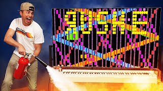 Robot Piano Catches Fire Playing Rush E World’s Hardest Song [upl. by Ylrevaw978]