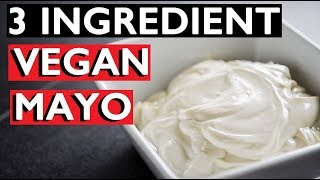 How to make vegan Mayo  3 INGREDIENTS OIL FREE [upl. by Neelehtak841]