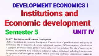 DEVELOPMENT ECONOMICS I UNIT IV  BA Economics  Sem 5  Notes 📝 [upl. by Irrok]