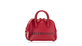 Balenciaga Grained Calfskin Ville XXS Top Handle Bag Red [upl. by Irelav926]