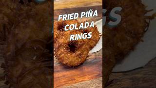 HOW TO MAKE BOOZY FRIED PIÑA COLADA RINGS cooking [upl. by Goulette]