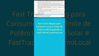 Fast Track Regras para Consumo Local e Limite de Potência EnergiaSolar FastTrack ConsumoLocal [upl. by Harihs]