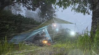 Facing Heavy Rain amp Strong Wind  Solo Hiking amp Camping Laze Around in Tent [upl. by Seward861]