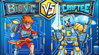 Craftee VS Bionic Battle Blox Card Game [upl. by Raimondo96]