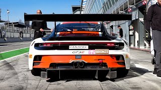 Porsche 992 GT3 R pure sound testing at Monza Start Up Pit Exit Accelerations Downshifts [upl. by Bosson]