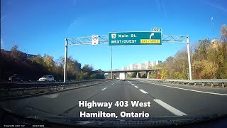 Drive from Guelph Ontario to Hamilton via Highway 6 and Highway 403 Oct 2424 [upl. by Anniram]