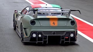 Matte Green 750HP Ferrari 599XX Evoluzione BRUTAL SOUNDS [upl. by Lorine615]